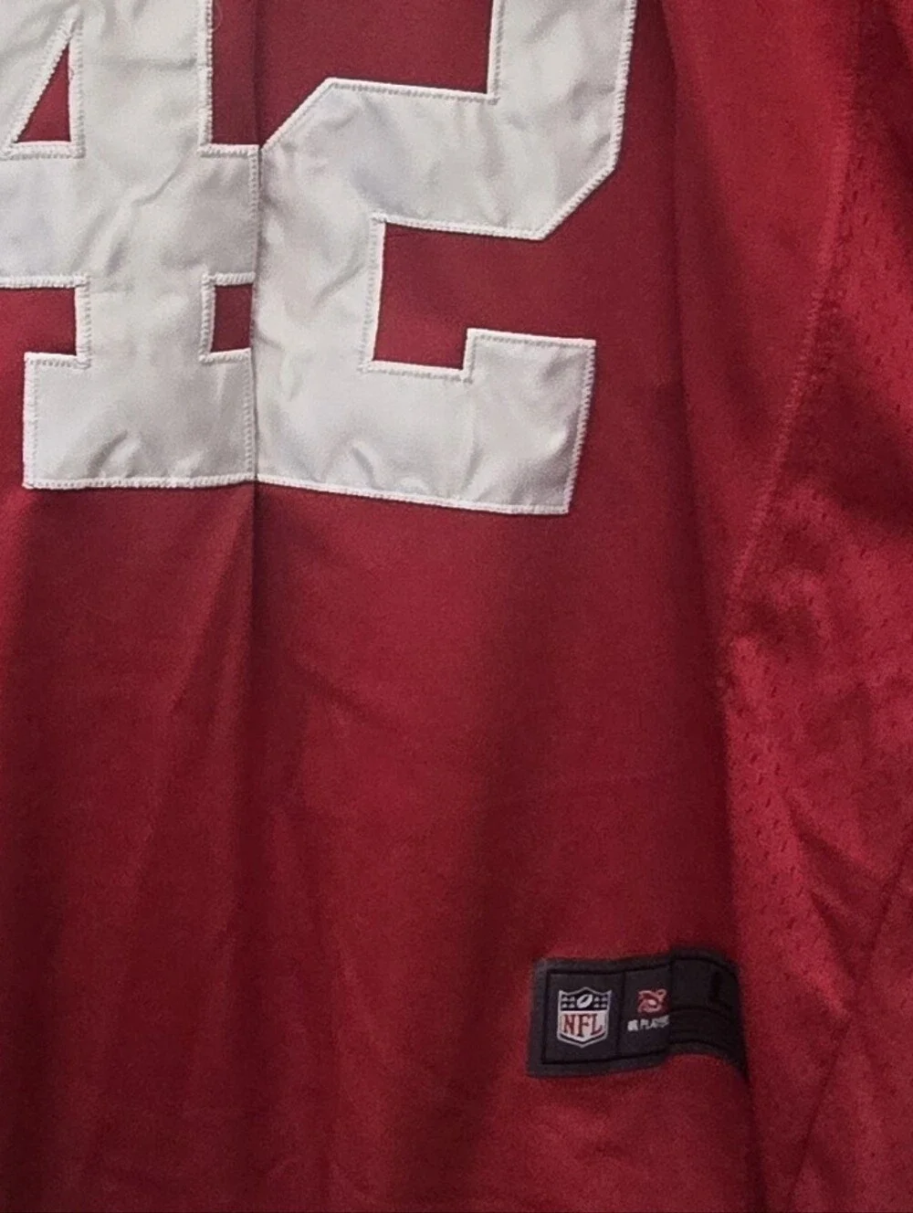 Nike Red NFL On-Field Jersey Interior Tag